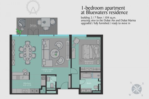 Apartman u BLUEWATERS RESIDENCES u gradu Dubai, UAE 1 spavaća soba, 103 m2 Br. 571019 - Slika 7