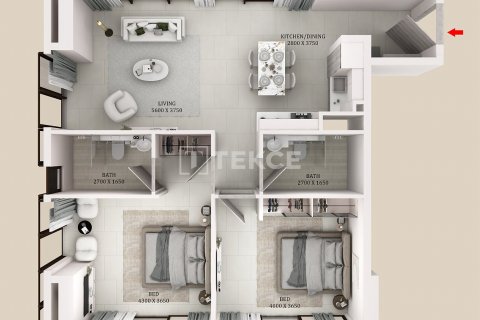 Byt v Dubai Sports City, SAE 2 ložnice, 101 m² Č.: 625155 - fotografie 17