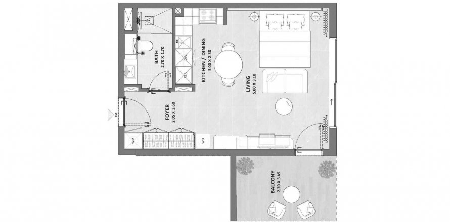 Apartment in Amber by Enso in Al Satwa, Dubai, UAE 48 sq.m. № 629817