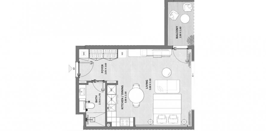 Apartment in Amber by Enso in Al Satwa, Dubai, UAE 44 sq.m. № 629818