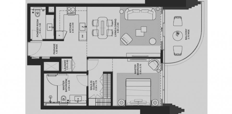 Apartemen di Atelis at d3 di Dubai Design District, UEA 1 kamar tidur, 85.56 m2 nomor 585797