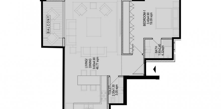 Apartment in Glam Residence in Al Zorah, Ajman, UAE 1 bedroom, 88.26 sq.m. № 575959