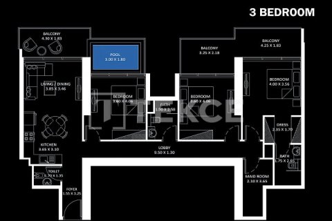Apartament në Jumeirah Village Circle, Dubai, Emiratet e Bashkuara Arabe 3 dhoma gjumi, 141 m2. № 556641 - Foto 19