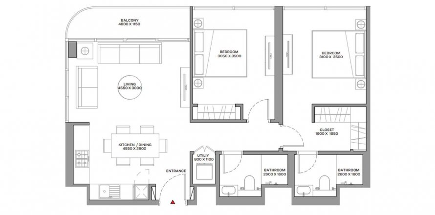 Apartment in Aquamarine Beach Residences in Umm Al Quwain, UAE 2 bedrooms, 81.07 sq.m. № 610891