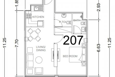 Byt v Ark Tower v Dubai Land, SAE 1 ložnice, 70.77 m² Č.: 576121 - fotografie 6
