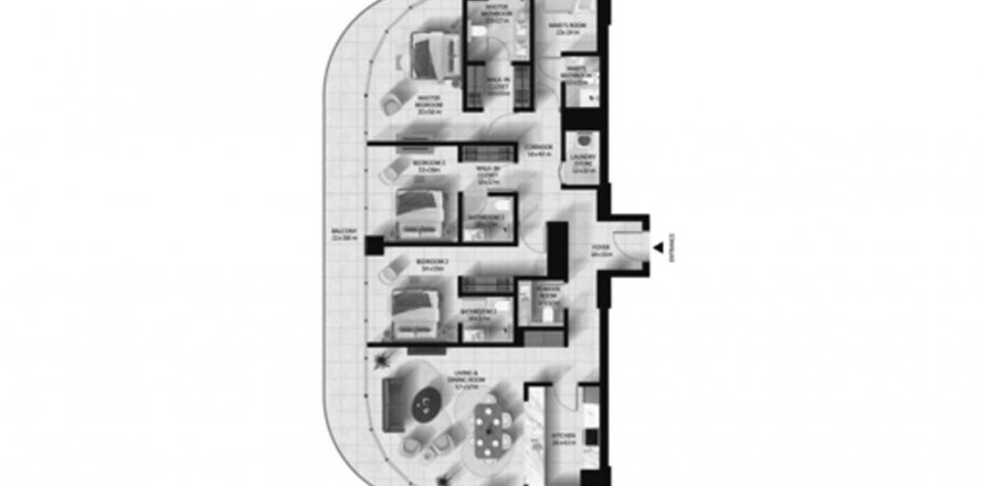 Apartmen di Cascada di Dubai, UAE 3 bilik tidur, 200.02 meter persegi № 612834