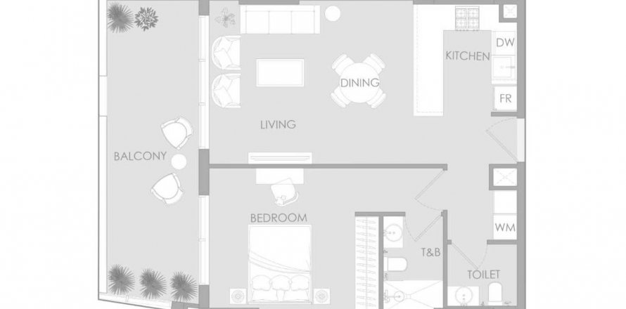 Apartment sa Ir1dian Park sa Jumeirah Village Circle, Dubai, UAE 1 silid-tulugan, 82.01 sq.m. № 582207