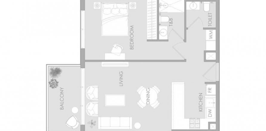 Appartamento a Jumeirah Village Circle, Dubai, EAU 1 camera da letto, 71.59 mq. № 582208