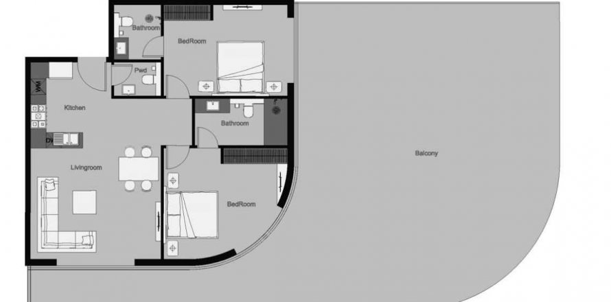 Apartment in THE CENTRAL DOWNTOWN in Arjan, Dubai, UAE 2 bedrooms, 226.81 sq.m. № 370568