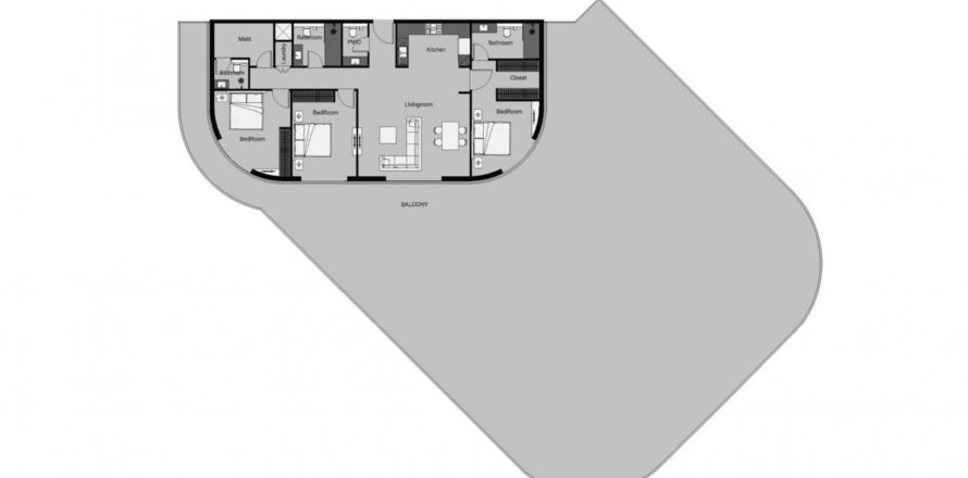 Byt v THE CENTRAL DOWNTOWN v Arjan, Dubai, SAE 3 ložnice, 583.43 m² Č.: 370564