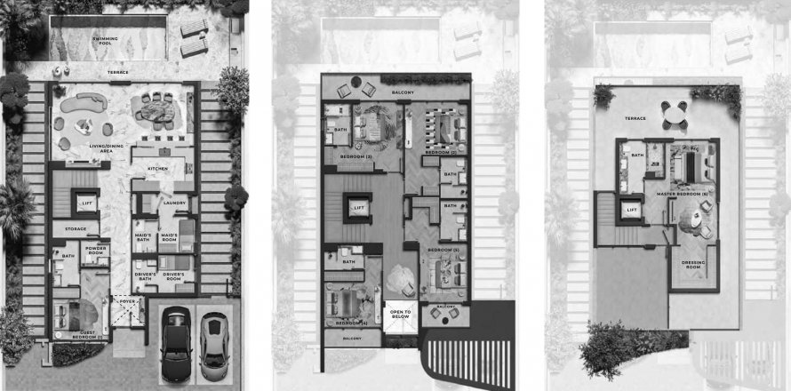 Vilë në Kensington Gardens në International City, Dubai, Emiratet e Bashkuara Arabe 6 dhoma gjumi, 481.03 m2. № 582296