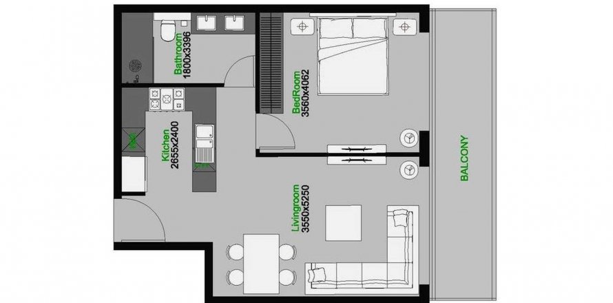 Apartemen di THE CENTRAL DOWNTOWN di Arjan, Dubai, UEA 1 kamar tidur, 67.8 m2 nomor 370563