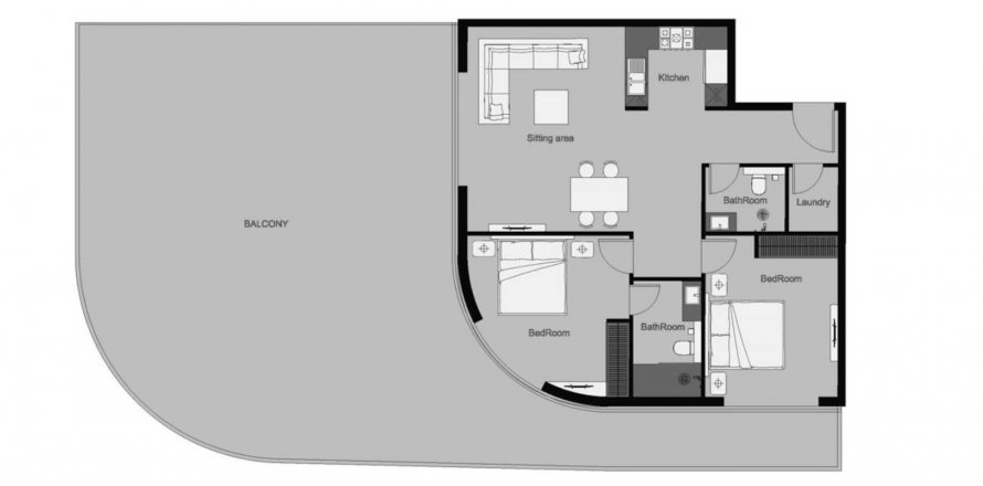 Apartment in THE CENTRAL DOWNTOWN in Arjan, Dubai, UAE 2 bedrooms, 223.73 sq.m. № 370565