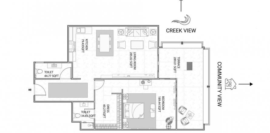 Apartment in AJMAN CREEK TOWERS in Ajman, UAE 1 bedroom, 145.82 sq.m. № 286720