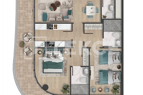 Apartament në Al Marjan Island, Ras Al Khaimah, Emiratet e Bashkuara Arabe 3 dhoma gjumi, 221 m2. № 597768 - Foto 22