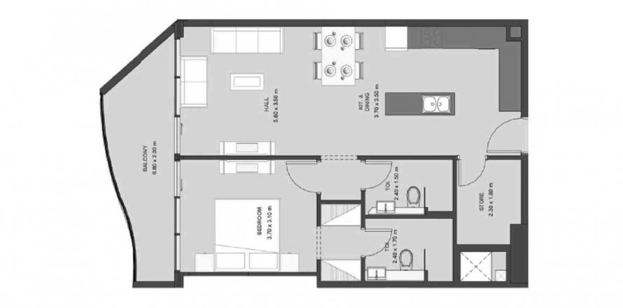 Apartament në Lucky Oasis Residence në Jumeirah Village Circle, Dubai, Emiratet e Bashkuara Arabe 1 dhomë gjumi, 77.3 m2. № 457319