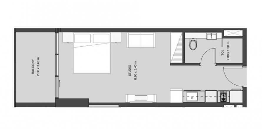 Byt v Lucky Oasis Residence v Jumeirah Village Circle, Dubai, SAE 39.67 m² Č.: 457318