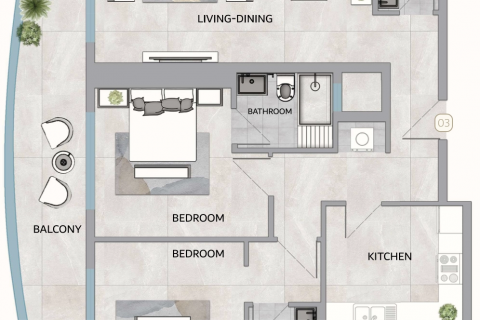 Apartemen di Ajman, UEA 2 kamar tidur, 119 m2 nomor 611557 - foto 5