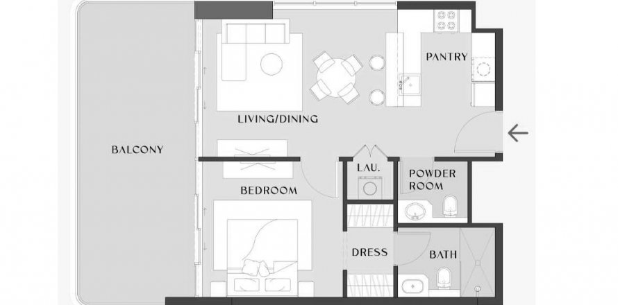 Квартира в Chelsea Gardens в Аль-Сатва, Дубай, ОАЕ 1 спальня, 80.9м2 № 575444
