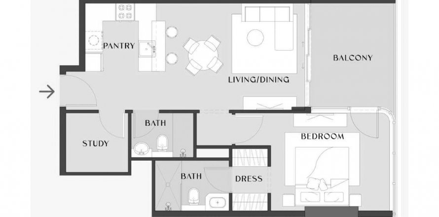Apartment in Chelsea Gardens in Al Satwa, Dubai, UAE 1 bedroom, 73 sq.m. № 575445