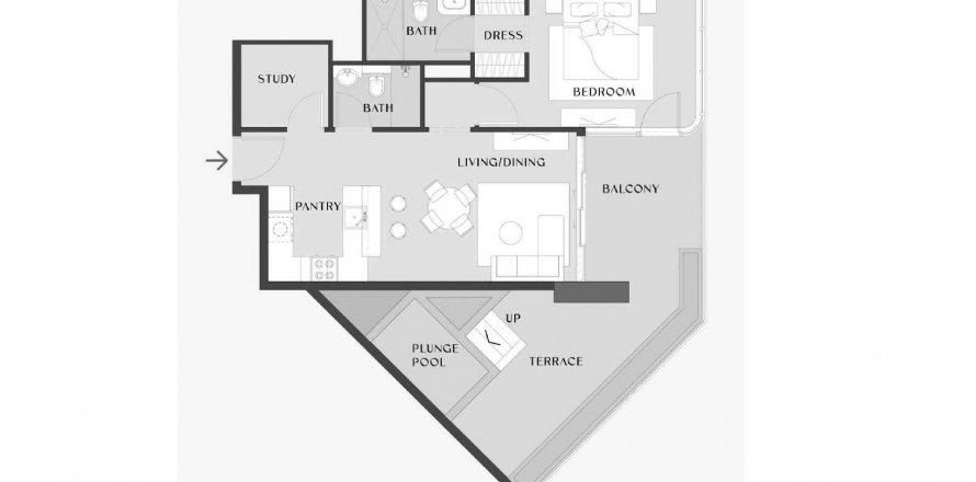 Apartment in Chelsea Gardens in Al Satwa, Dubai, UAE 1 bedroom, 99.69 sq.m. № 575442