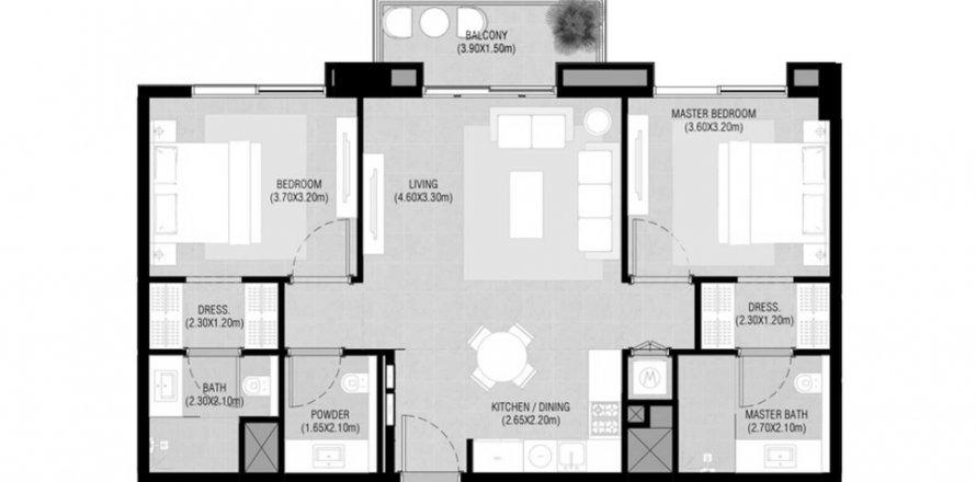 Apartment in Camden in Town Square, Dubai, UAE 2 bedrooms, 89.76 sq.m. № 619698