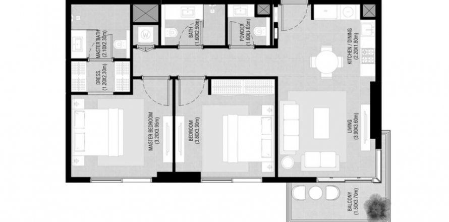 Apartment in Camden in Town Square, Dubai, UAE 2 bedrooms, 88.71 sq.m. № 619700