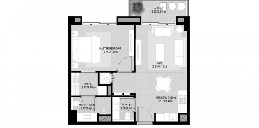 Apartment in Camden in Town Square, Dubai, UAE 1 bedroom, 63.4 sq.m. № 619697