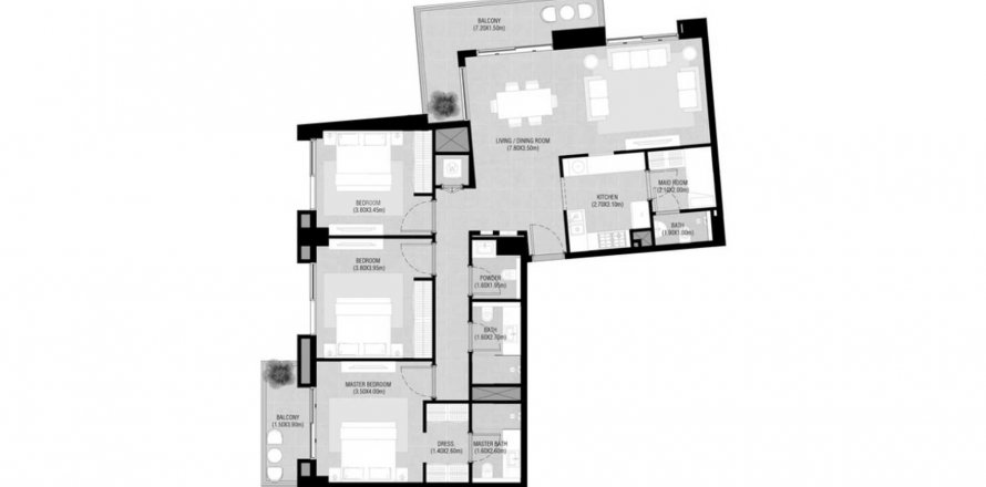 Apartment in Camden in Town Square, Dubai, UAE 3 bedrooms, 147.19 sq.m. № 619701