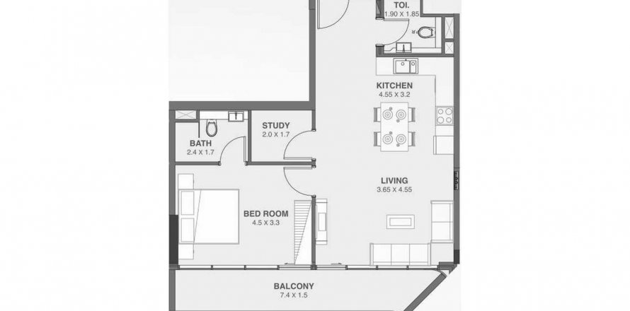 Byt v Floarea Oasis v Dubai Land, SAE 1 ložnice, 79.5 m² Č.: 628502