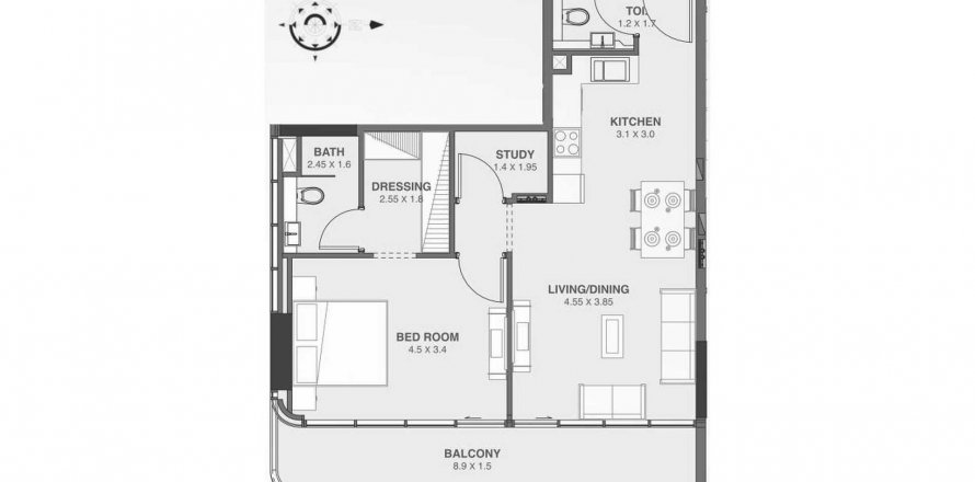 Apartment in Floarea Oasis in Dubai Land, UAE 1 bedroom, 76.6 sq.m. № 628503