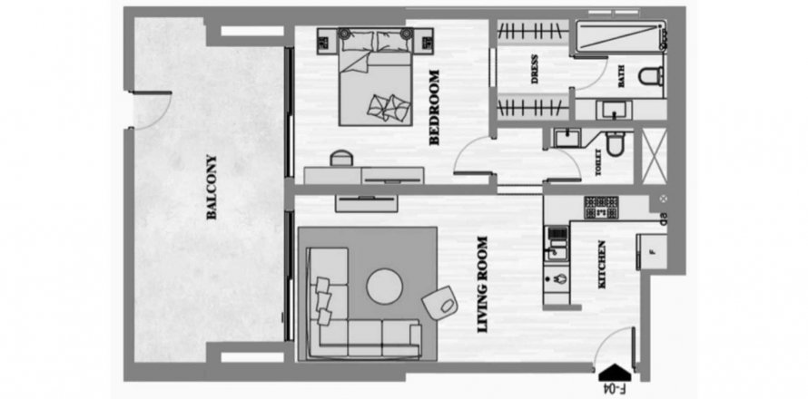 Byt v Greygate Residences v Jumeirah Village Circle, Dubai, SAE 1 ložnice, 93.33 m² Č.: 577522