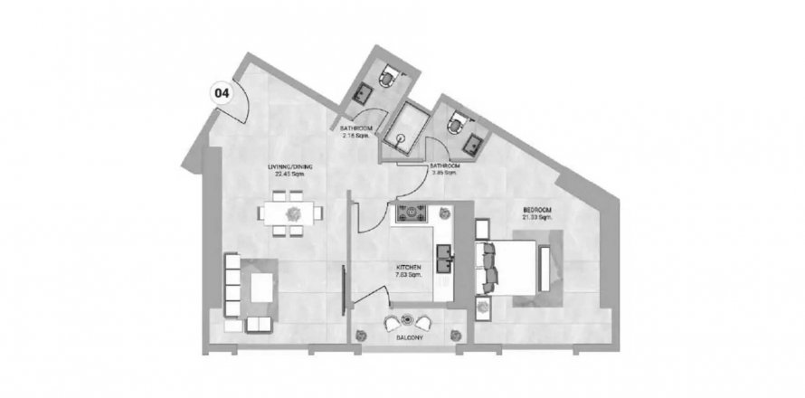 Apartament në Barajeel Towers në Al Rashidiya, Ajman, Emiratet e Bashkuara Arabe 1 dhomë gjumi, 101 m2. № 584919