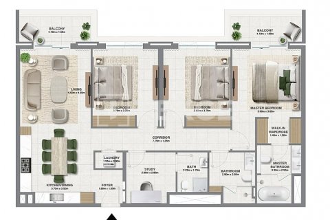 Byt v Dubai, SAE 3 ložnice, 156 m² Č.: 585975 - fotografie 10