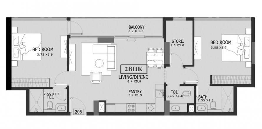 Byt v Estrella By Nexus v Wadi Al Safa 3, Dubai, SAE 2 ložnice, 99.8 m² Č.: 576856