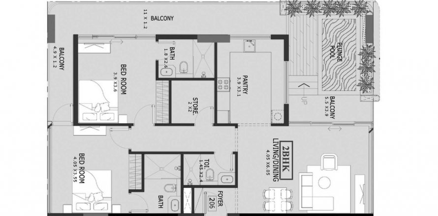 Apartment in Estrella By Nexus in Wadi Al Safa 3, Dubai, UAE 2 bedrooms, 145.3 sq.m. № 576860