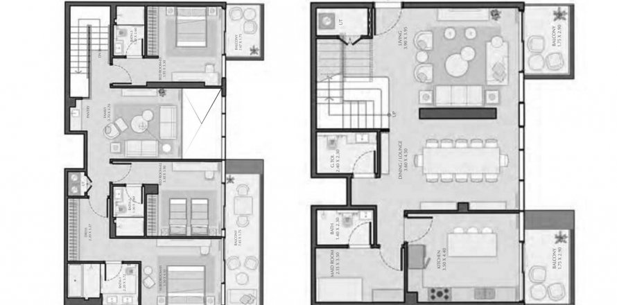 Пентхаус в Avenue Park Towers в Al Wasl, Дубай, ОАЕ 3 спальні, 245.26м2 № 581184