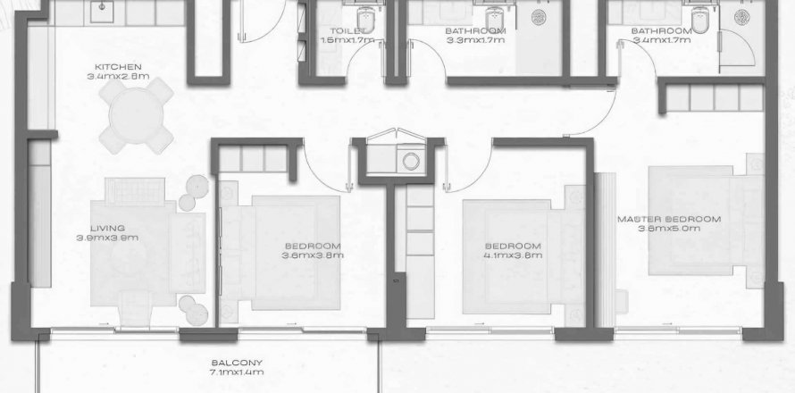 Apartment in Avenew 888 in Dubai South (Dubai World Central), UAE 3 bedrooms, 119.01 sq.m. № 628526