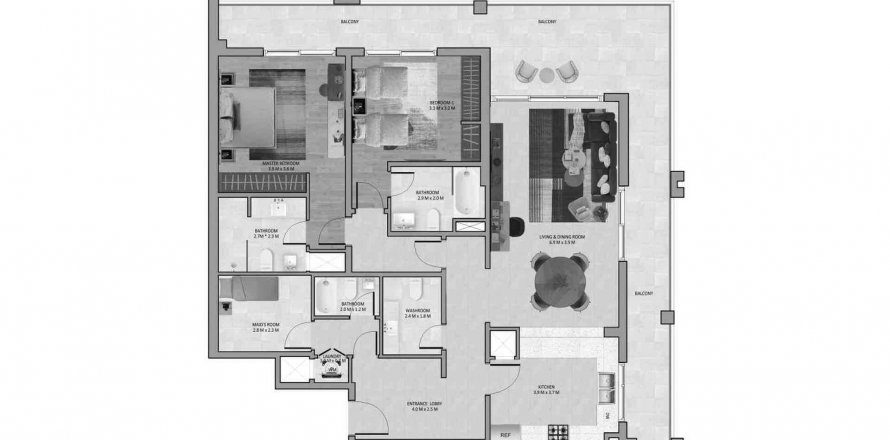 Al Barsha、Dubai、UAEにあるマンション 2ベッドルーム、180.32 m2 No575585
