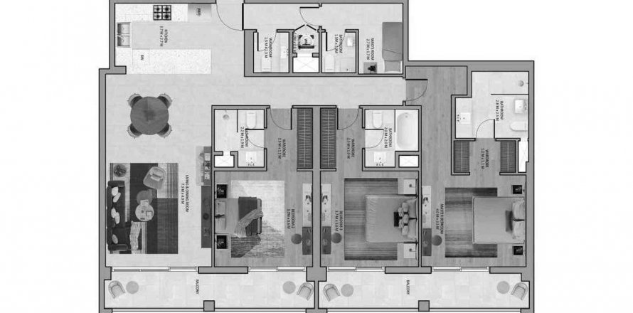 Byt v Marriott Residences v Al Barsha, Dubai, SAE 3 ložnice, 177.82 m² Č.: 575587