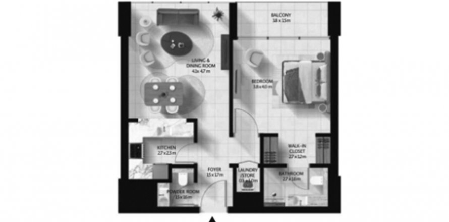 Apartament në Cascada në Dubai, Emiratet e Bashkuara Arabe 1 dhomë gjumi, 72 m2. № 612760