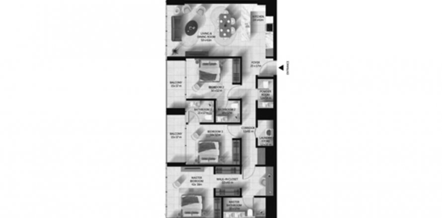 Apartament në Cascada në Dubai, Emiratet e Bashkuara Arabe 3 dhoma gjumi, 107.02 m2. № 612833