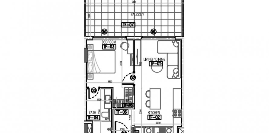 Byt v Laya Courtyard v Dubai Studio City, SAE 1 ložnice, 62.89 m² Č.: 610588