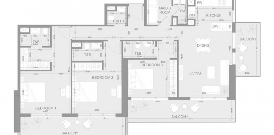 Byt v LUM1NAR Tower 3 v Jumeirah Village Triangle, Dubai, SAE 3 ložnice, 184.24 m² Č.: 570492