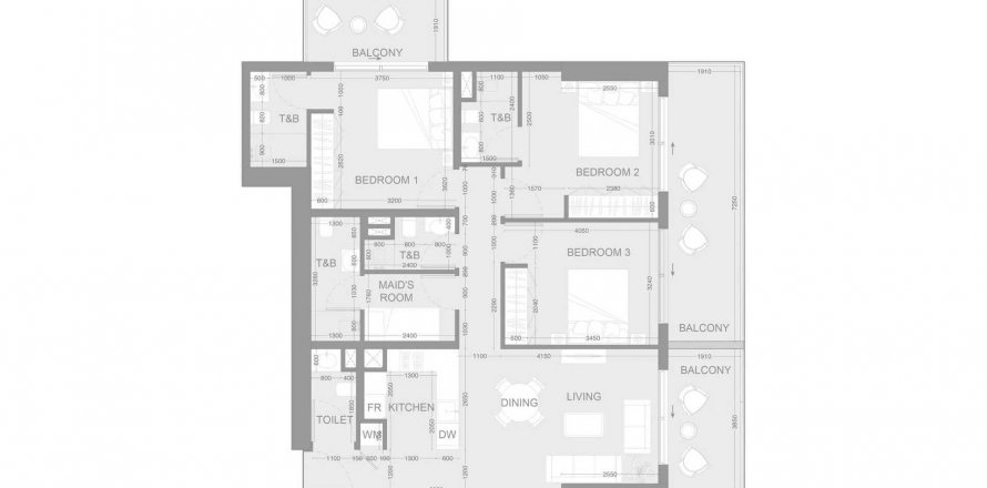 Byt v LUM1NAR Tower 3 v Jumeirah Village Triangle, Dubai, SAE 3 ložnice, 141.38 m² Č.: 570491
