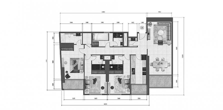 Apartament në FARADIS në Al Mamzar - Sharjah, Emiratet e Bashkuara Arabe 2 dhoma gjumi, 179.47 m2. № 409262
