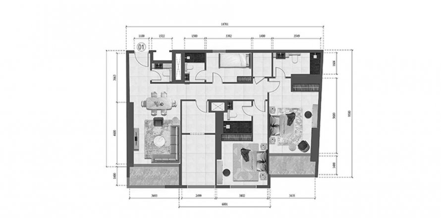 Apartament në FARADIS në Al Mamzar - Sharjah, Emiratet e Bashkuara Arabe 2 dhoma gjumi, 135.79 m2. № 409261