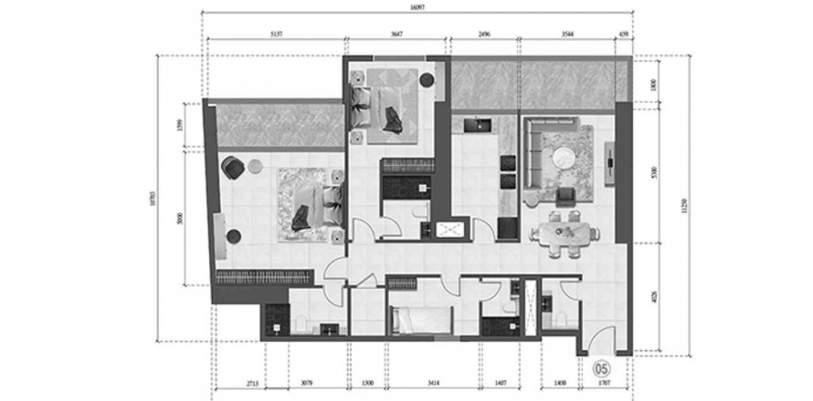 Apartment in FARADIS in Al Mamzar - Sharjah, UAE 2 bedrooms, 150.15 sq.m. № 483889