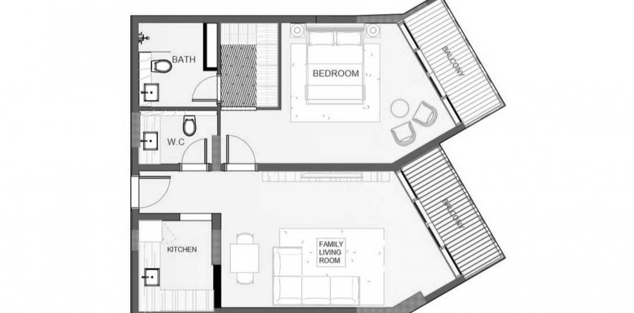 Apartament në Playa Viva në Al Marjan Island, Ras Al Khaimah, Emiratet e Bashkuara Arabe 1 dhomë gjumi, 71.05 m2. № 590621