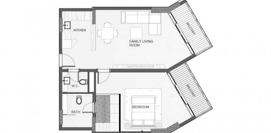 Apartemen di Playa Viva di Al Marjan Island, Ras Al Khaimah, UEA 1 kamar tidur, 73.06 m2 nomor 590623